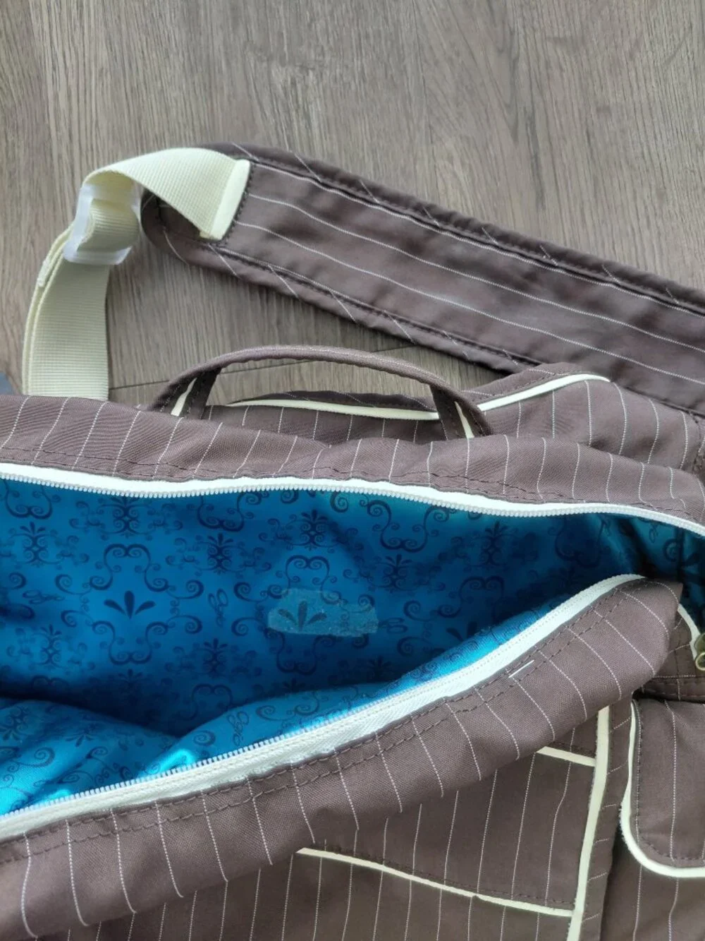 OGIO Brown Computer Carry-On Bag | Blue Floral Lining | School / Work